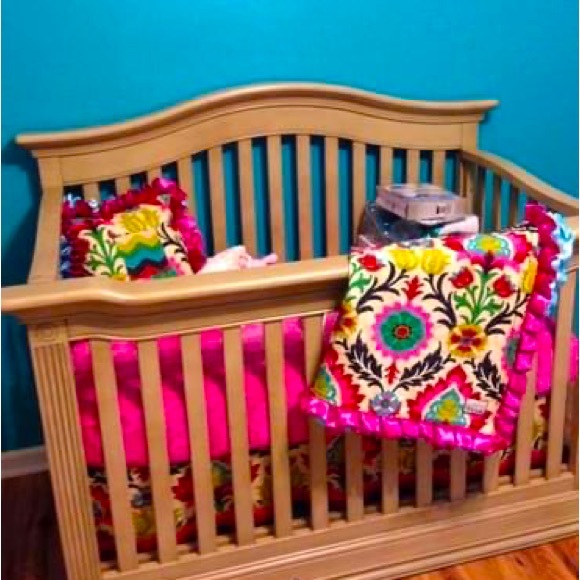 CUSTOM Baby bedding- There are also matching custom curtains. - Picture 1 of 2